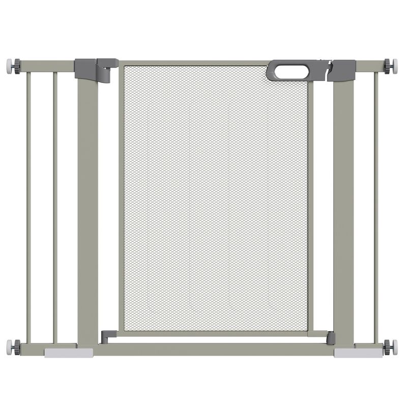 PawHut - Barrière Sécurité Animaux Réglable H.75-103 cm - Gris