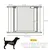 PawHut - Barrière Sécurité Animaux Réglable H.75-103 cm - Gris