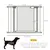 PawHut - Barrière Sécurité Animaux Réglable H.75-103 cm - Gris