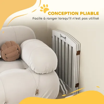 PawHut - Barrière sécurité chien adaptable - H.61 cm - blanc