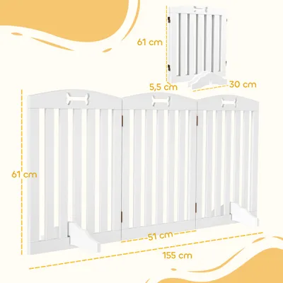 PawHut - Barrière sécurité chien adaptable - H.61 cm - blanc