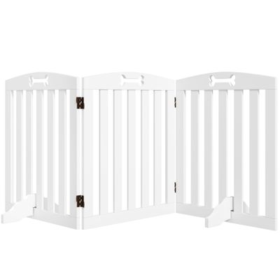 PawHut - Barrière sécurité chien adaptable - H.61 cm - blanc