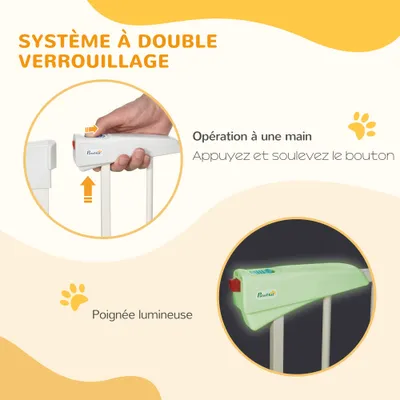 PawHut - Barrière sécurité réglable 2 verrouillages H.76-103 cm - blanc