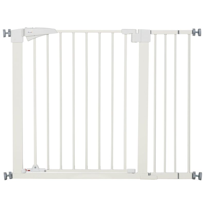 PawHut - Barrière sécurité réglable 2 verrouillages H.76-103 cm - blanc