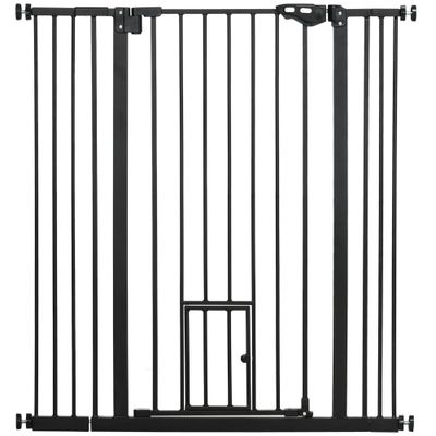 PawHut - barrière sécurité chien double verrouillage H.104 cm - noir