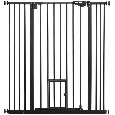 PawHut - barrière sécurité chien double verrouillage H.104 cm - noir