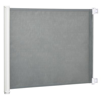 PawHut - Barrière Animaux Rétractable Automatique H.83 cm - Gris