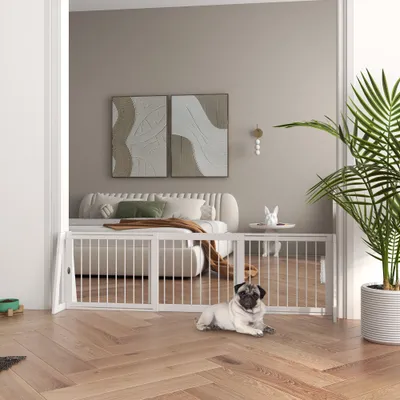 PawHut - barrière sécurité chien rétractable H.56 cm - blanc