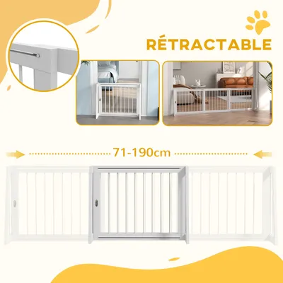 PawHut - barrière sécurité chien rétractable H.56 cm - blanc