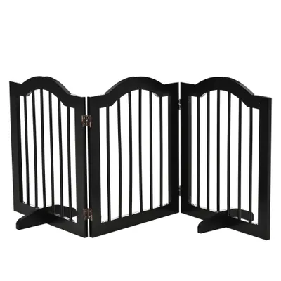 PawHut ? Barrière de sécurité modulable pliable MDF bois noir