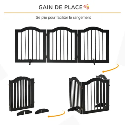 PawHut - Barrière modulable sécurité animaux H.61 cm - noir