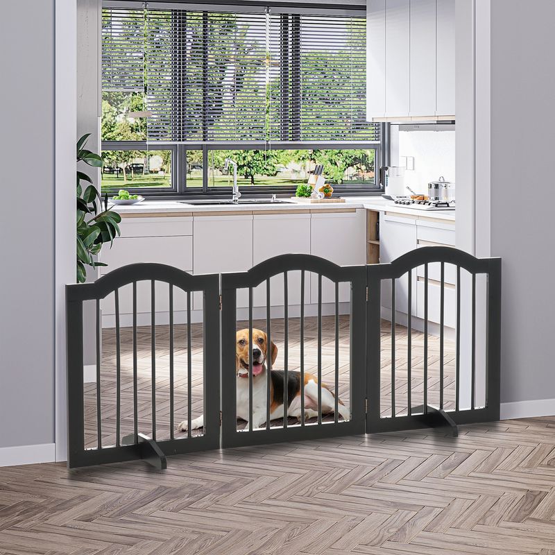 PawHut - Barrière modulable sécurité animaux H.61 cm - noir