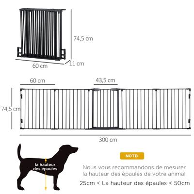 PawHut ? Barrière de sécurité parc enclos chien modulable pliable
