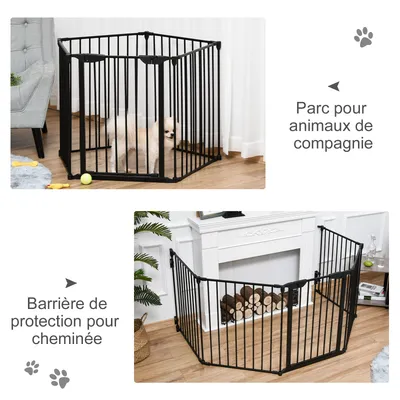 PawHut - barrière chien modulable pliable H.74,5 cm - noir
