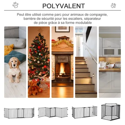 PawHut - barrière chien modulable pliable H.74,5 cm - noir