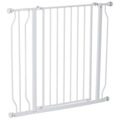 PawHut - barrière sécurité animaux sans perçage H.75-95 cm - blanc 1 Article