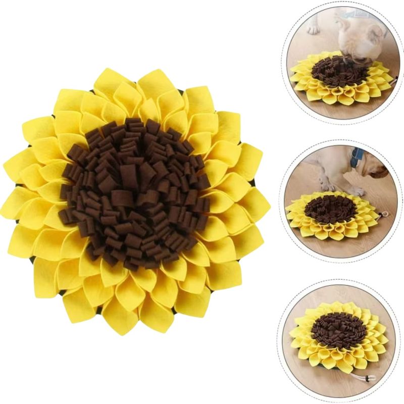 FurryFusion Tapis à renifler pour chat et chien en forme de tournesol