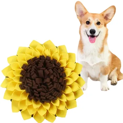 FurryFusion Tapis renifleur en forme de tournesol pour chiens et chats FurryFusion Tapis renifleur en forme de tournesol pour chiens et chats