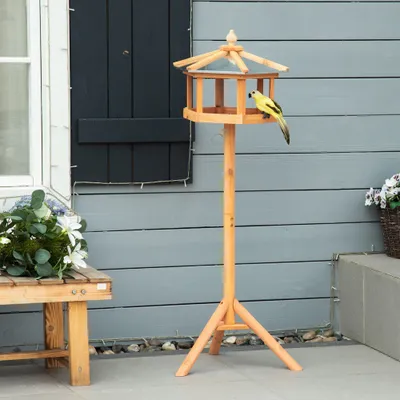 PawHut ? Cage à oiseaux mangeoires perchoirs 4 portes H.35.3 cm ? noir
