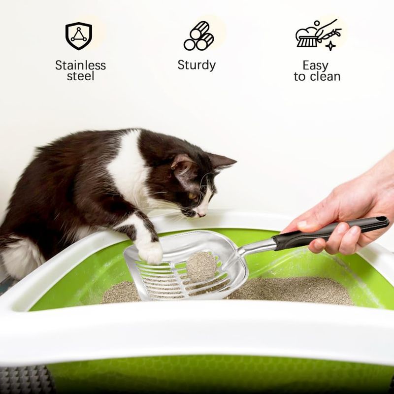 UAMLY Pelle à litière pour chat avec long manche en alliage d'aluminium