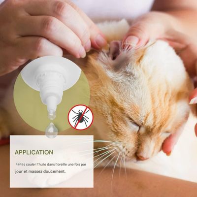 FurryFusion Gouttes contre les acariens des oreilles pour chats et chiens
