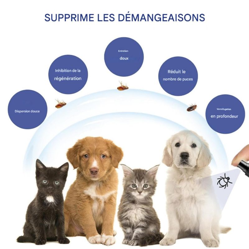 FurryFusion Spray antiparasitaire externe pour chiens et chats, 200 ml