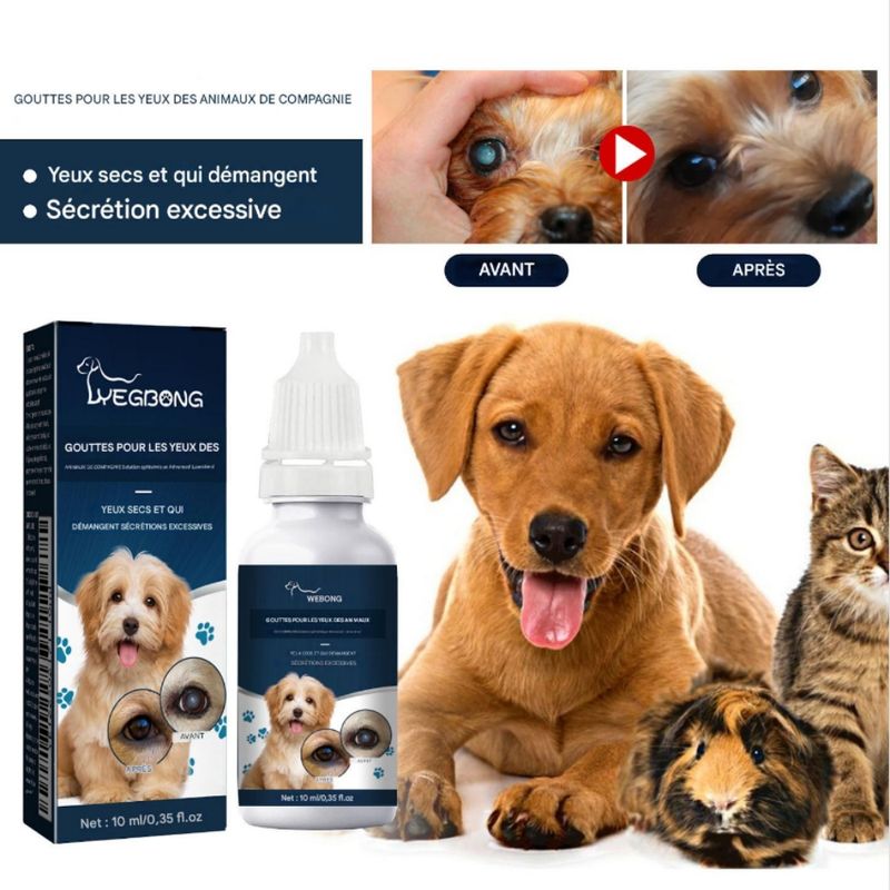 FurryFusion Gouttes pour les yeux pour petits animaux
