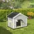 PawHut - niche cottage toit ouvrant H.76 cm - gris