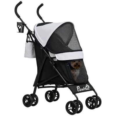 PawHut - poussette chien pliable H.103 cm - gris clair