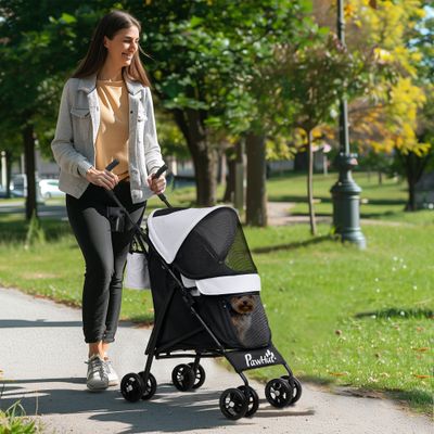 PawHut - Poussette chien 4 roues pliable avec bandoulière