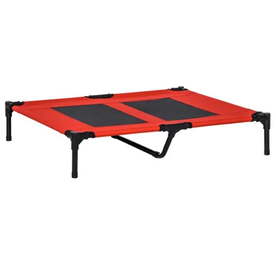 PawHut ? Lit pour chien chat 92L x 76l x 18H cm rouge noir