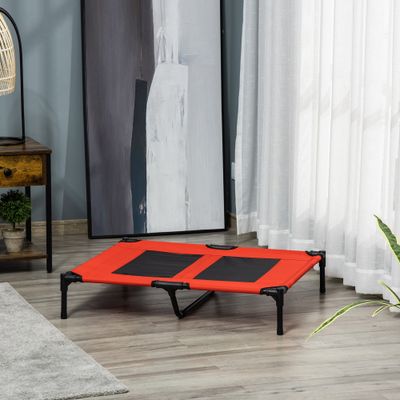 PawHut ? Lit pour chien chat 92L x 76l x 18H cm rouge noir