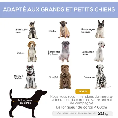 PawHut - Lit surélevé XXL pour animaux H.18 cm - Bleu