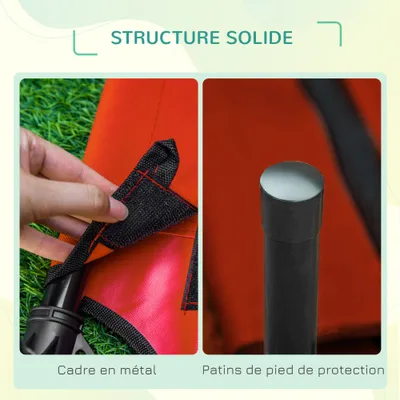 PawHut - Lit surélevé micro-perforé chien-chat H.18 cm - rouge