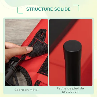 PawHut - Lit surélevé chien-chat avec sac H.18 cm - rouge