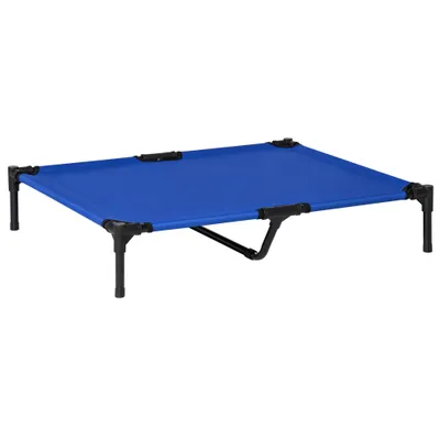 PawHut - Lit surélevé pour chien sac transport inclus bleu