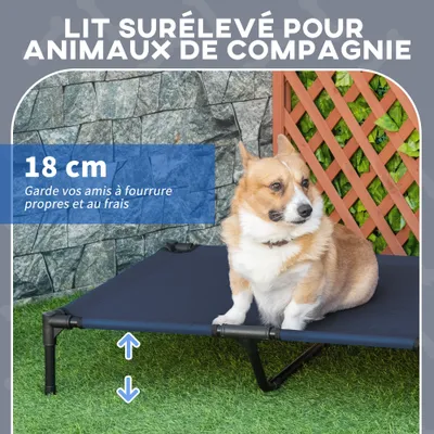 PawHut - Lit surélevé pour chien sac transport inclus bleu PawHut - Lit surélevé pour chien sac transport inclus bleu