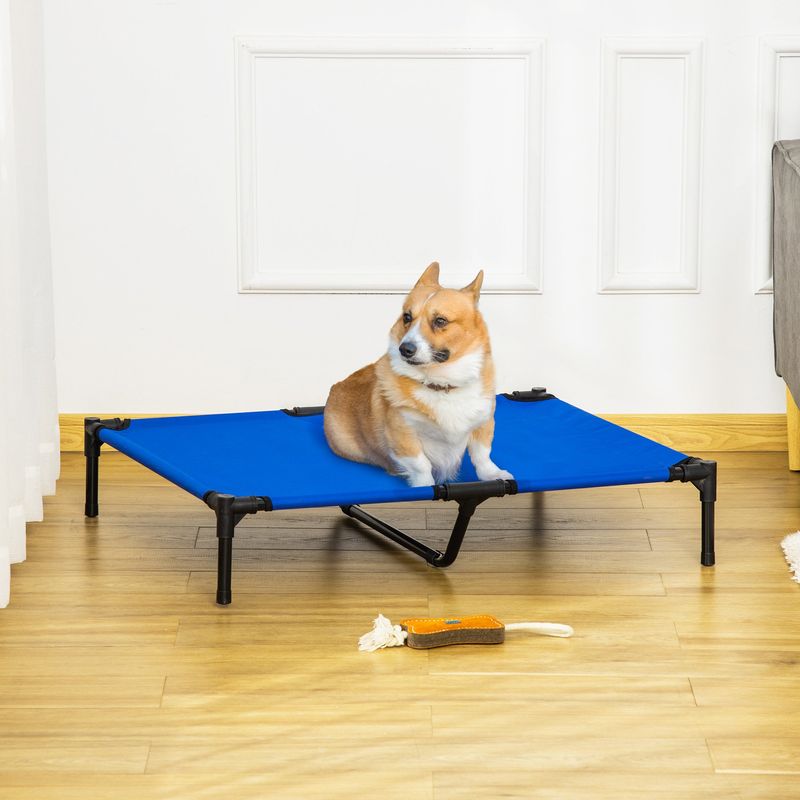 PawHut - Lit surélevé chien sac transport H.18 cm - bleu