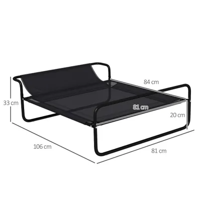 PawHut - lit chien surélevé appui-tête micro-perforé H.33 cm - noir PawHut - lit chien surélevé appui-tête micro-perforé H.33 cm - noir