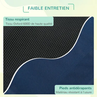 PawHut - Lit Camp Confort Pieds H.18 cm - Bleu
