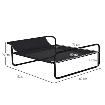 PawHut - lit chien surélevé appui-tête - noir PawHut - lit chien surélevé appui-tête - noir