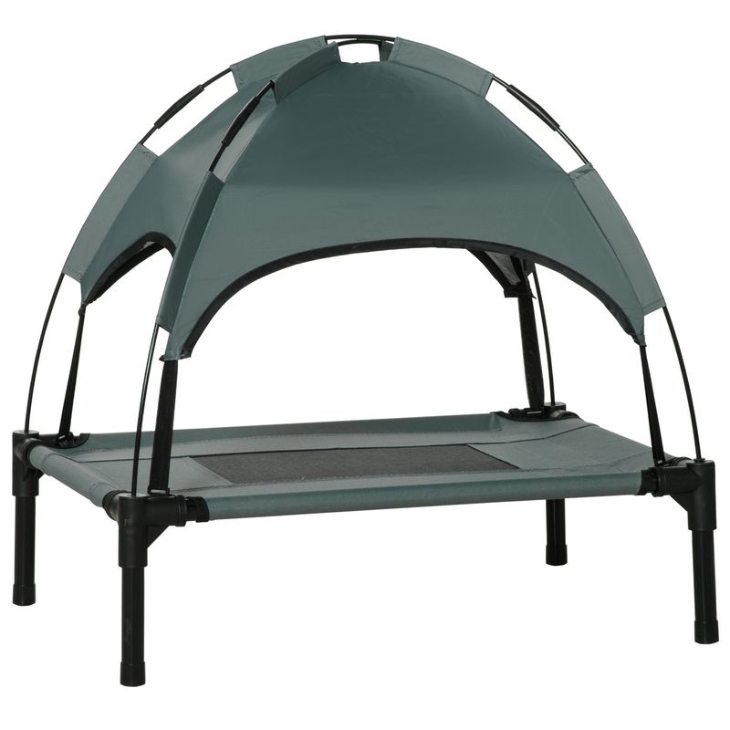 PawHut - Lit chien sur pieds velum anti-UV Oxford micro-perforé gris