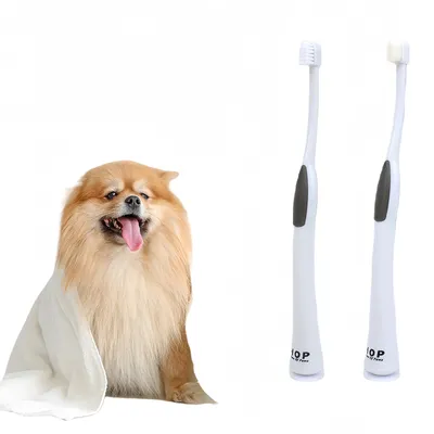 FurryFusion Juego de 2 cepillos de dientes para gatos y perros