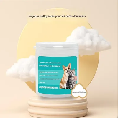 FurryFusion Lingettes nettoyantes pour dents d'animaux,50 unités