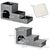 PawHut - escalier niche coffre 3en1 - gris