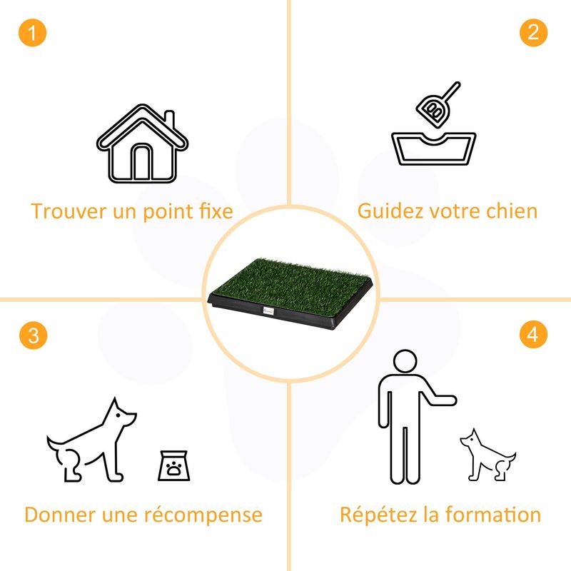 PawHut - litière portable tiroir H.6 cm - vert