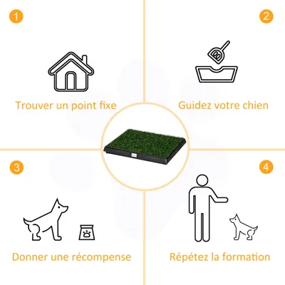 PawHut - litière portable tiroir H.6 cm - vert