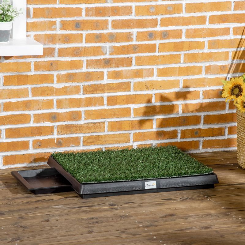 PawHut - litière portable tiroir H.6 cm - vert