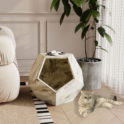 Table d'Appoint Moderne pour Chat, Mobilier Multifonction MDF Chêne