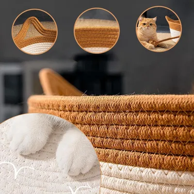 UAMLY Lit pour chat en corde tressée